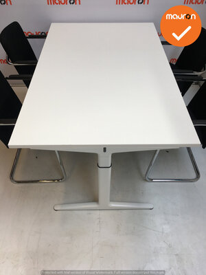 Ahrend vergadertafel - 180x100cm - wit - hout - mehes - refurbished
