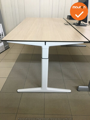 Ahrend bureau - 180x90 cm - Grijs Eiken - Mehes - Wit refurbished