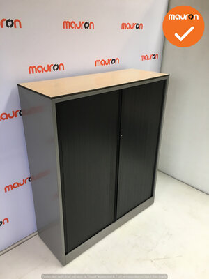 Roldeurkast - Ahrend - 144x120x45cm - zilvergrijs