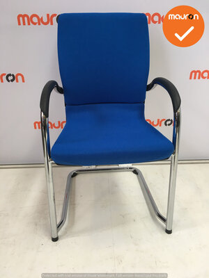 Ahrend 230 - Nieuwe blauwe stoffering - chroom frame