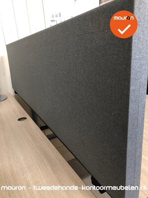 Akoestisch tafelscherm - dubbelzijdig - 180x40cm - Grijs