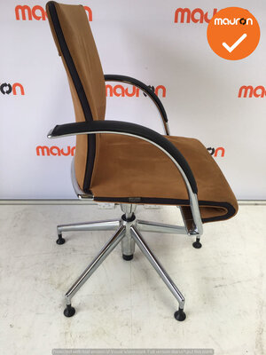 Ahrend - A350 - hoge rug - bruin - gebruikte stoffering - 5 poots chroom