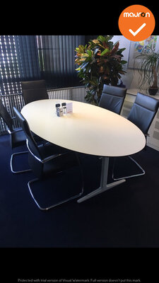 Ahrend vergadertafel - 220 x 125cm - ovaal - Wit
