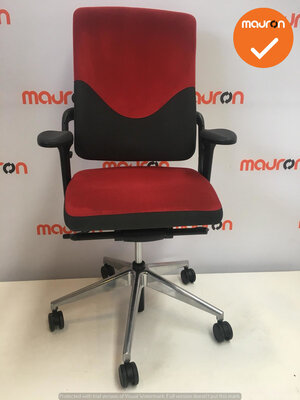 Grahl - Xenium - Rode stoffering - gepolijst aluminium voetkruis
