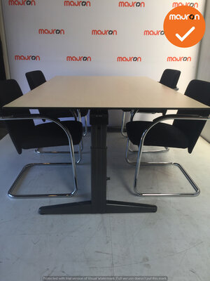 Ahrend vergadertafel - 200x100cm - Ahorn - Kleur poot naar keuze