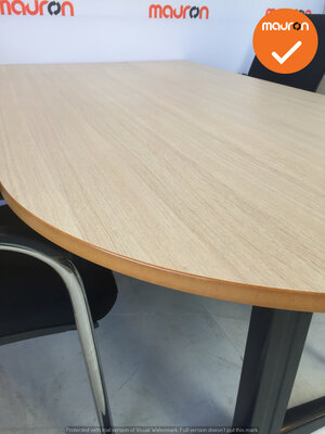 Ahrend vergadertafel - ovaal - 160x90 cm - Grijs Eiken - hout