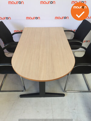 Ahrend vergadertafel - ovaal - 160x90 cm - Grijs Eiken - hout