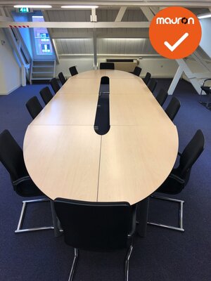 Ahrend 500 vergadertafel - 720x200cm - ovaal - volkern - Ahorn