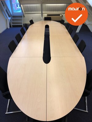 Ahrend 500 vergadertafel - 720x200cm - ovaal - volkern - Ahorn