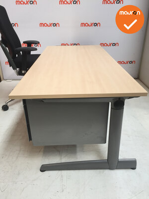 Ahrend Slinger Werkplek - Inclusief ladeblok en bureaustoel - 180x80 - Ahorn - Zilvergrijs 500