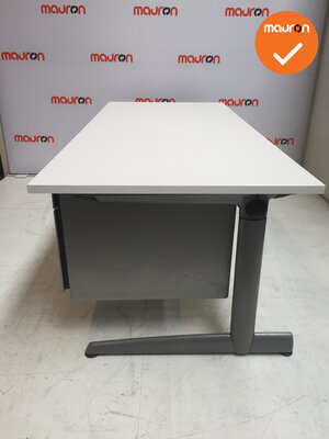 Ahrend Slinger Werkplek - Inclusief ladeblok en bureaustoel - 180x80 - Wit - Zilvergrijs 500