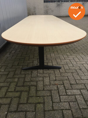 Ahrend vergadertafel - 530x120cm - ovaal - hout - Ahorn