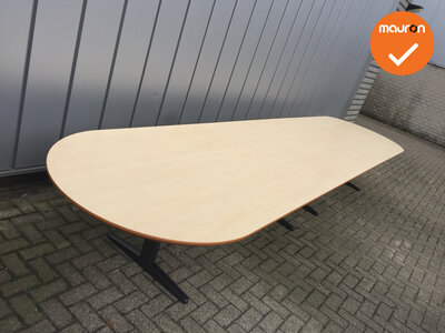 Ahrend vergadertafel - 530x120cm - ovaal - hout - Ahorn