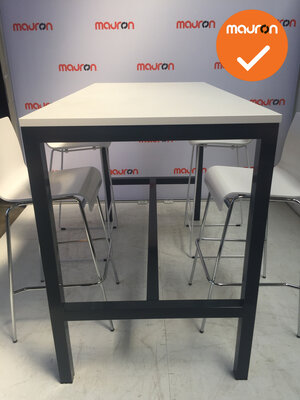 Bartafel - 160x80 -Antraciet frame - nieuw wit blad