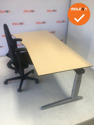 Ahrend bureau 200x80/100cm links - Ahorn - Volkern - essa - Kleur poot naar keuze