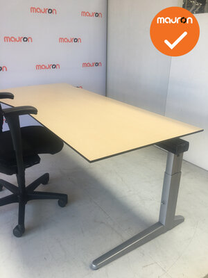 Ahrend bureau 200x80/100cm links - Ahorn - Volkern - essa - Kleur poot naar keuze