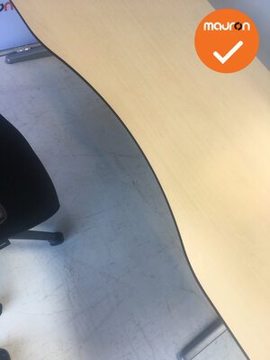 Ahrend buikbureau - 180x80/90cm - Ahorn - volkern - Essa - Kleur poot naar keuze