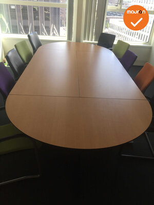 Ahrend Essa vergadertafel - 360x160cm - ovaal - volkern - beuken