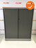 Roldeurkast - Ahrend - 144x120x45cm - Zilvergrijs - Antraciet deuren