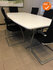 Ahrend 500 vergaderset - 240x120cm - Wit (nieuw blad) - Inclusief 6 nieuw gestoffeerde 350 vergaderstoelen - Zilvergrijs frame