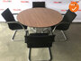 Ahrend vergadertafel - rond - Bruin - Mehes - 120cm - Chroom onderstel