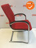 Ahrend 230 vergaderstoel - bestaande rode stoffering - verchroomd frame