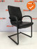 Ahrend 230 vergaderstoel - bestaande zwart lederen stoffering - zwart frame