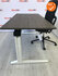 Ahrend Essa slingerbureau - refurbished - afmetingen naar keuze - oak dark melanine blad en wit onderstel