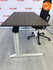 Ahrend Essa slingerbureau - refurbished - afmetingen naar keuze - oak dark melanine blad en wit onderstel