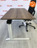 Ahrend Essa slingerbureau - refurbished - afmetingen naar keuze - halifax tobacco melamine blad en wit onderstel
