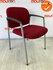 vergaderstoel - Ahrend 320 - bordeaux rode bestaande stoffering - zilvergrijs frame