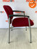 vergaderstoel - Ahrend 320 - bordeaux rode bestaande stoffering - zilvergrijs frame