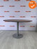 Ahrend vergadertafel - rond - 120cm - Trompetvoet zilvergrijs - Donkerbruin trespa blad