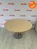 Ahrend vergadertafel - rond - 120 cm - Trompetvoet zilvergrijs - Houten ahorn bovenblad
