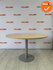 Ahrend vergadertafel - rond - 120 cm - Trompetvoet zilvergrijs - Houten ahorn bovenblad