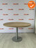 Ahrend vergadertafel - rond - 120 cm - Trompetvoet zilvergrijs - Halifax Naturel bovenblad
