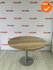 Ahrend vergadertafel - rond - 120 cm - Trompetvoet zilvergrijs - Halifax Naturel bovenblad
