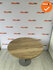 Ahrend vergadertafel - rond - 120 cm - Trompetvoet zilvergrijs - Halifax Naturel bovenblad