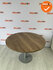 Ahrend vergadertafel - rond - 120 cm - Trompetvoet zilvergrijs - Halifax Tobacco bovenblad