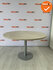 Ahrend vergadertafel - rond - 120 cm - Trompetvoet zilvergrijs - Oak Light bovenblad