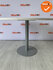 Ahrend vergadertafel - rond - 120 cm - Trompetvoet zilvergrijs - Wit houten bovenblad