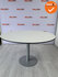 Ahrend vergadertafel - rond - 120 cm - Trompetvoet zilvergrijs - Wit trespa bovenblad
