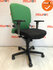 Haworth Comforto 77 - lichtgroene/zwarte stoffering - zwart voetkruis