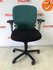 Haworth Comforto 77 - turqoise/zwarte stoffering - zwart voetkruis