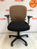 Haworth Comforto 77 - bruin/zwarte stoffering - zwart voetkruis