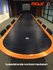 Luxe conferentietafel - Halfrond vormig - 900x150cm - Beuken met leer inleg
