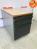 Ladeblok - 57x42x76cm - Zilvergrijs - 2 lades - kunststof front - topblad naar keuze