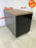 Ladeblok - 57x42x76cm - Antraciet - 3 lades - zwart metalen front - topblad naar keuze