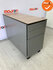 Ladeblok - 57x32x76cm - Zilvergrijs - 3 lades - zilvergrijs metalen front - topblad naar keuze