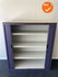 Roldeurkast - Aspa - 136x120x47cm - Paars met paarse metale deuren - geel topblad